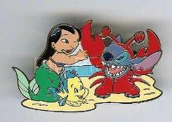 Disney Auctions ( P.I.N.S. ) - Lilo, Flounder & Stitch Lobster
