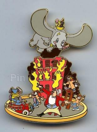 Disney Auctions - Dumbo Flying Over Circus in Flames - Jumbo - Timothy Q Mouse