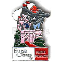 Euro Disney - Dumbo flying over the castle