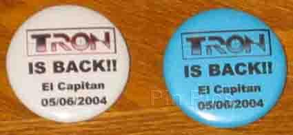 Tron Screening at El Capitan 2004 Buttons