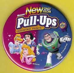 Button - Huggies Pull-Ups - Princesses & Buzz Lightyear