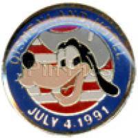 Disneyland Hotel July 4, 1991 Cast Member Pin (Goofy)