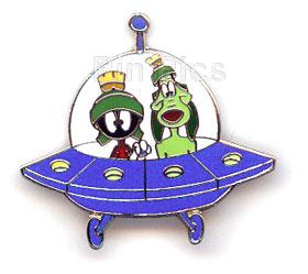 Marvin & K-9 in a Blue Saucer