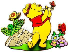 Japan Disney Mall - Pooh - Playing a Flute - Butterflies
