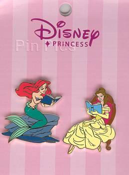 Reading a Book - 2 Pin Set (Ariel & Belle)