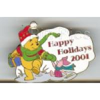 Disney Auctions - Pooh and Piglet Happy Holidays 2001 - Gold Prototype