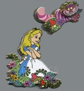 JDS - Alice & Cheshire Cat - Alice in Wonderland - 2 Pin Set