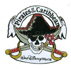 WDW - Pirates of the Caribbean Skull and Swords - White Banner