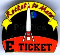 Disneyana Rocket to The Mars E-Ticket Pin 'Silver'