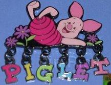 Piglet in Flowers - Name Dangle