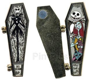 DS - Jack and Sally - Nightmare Before Christmas - Coffin - Hinged