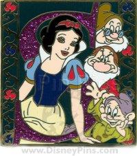 Snow White with Doc, Grumpy and Dopey - Snow White and the Seven Dwarfs - Storybook Initial S
