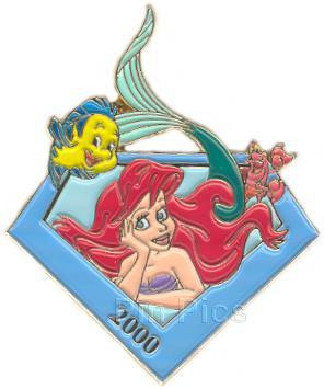 Disney On Ice - Ariel & Flounder - Diamonds - 1998 to 2001 - 20th Anniversary - From a 4 Pin Set