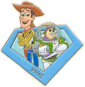 Disney On Ice - Buzz Lightyear & Woody - Diamonds - 1998 to 2001 - 20th Anniversary - From a 4 Pin Set