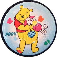 100 Acre Woods Series Buttons - Pooh Squeezing Piglet