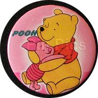 100 Acre Woods Series Buttons - Pooh & Piglet Sitting and Hugging