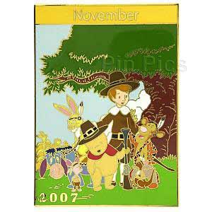 DS - Winnie the Pooh, Piglet, Tigger, Eeyore, Rabbit and Christopher - Thanksgiving - November - Proof