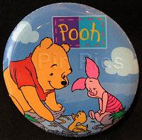 Pooh & Piglet with Duckling (Button)