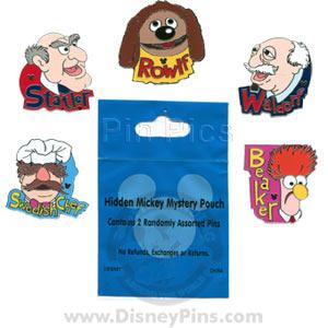 WDW - Hidden Mickey Mystery Pouch - Sealed 2-Pin Set - Muppets Characters
