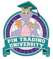 WDW - Pin Trading University - Disney's Pin Celebration 2008 - Framed Set - Pin Trading University Logos (Figment Only)