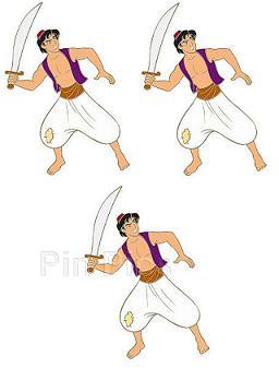 DS - Aladdin - Artist Proof - Heroes With Swords - Set