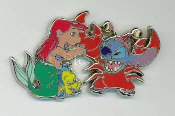 DS - Artist Proof - Lilo and Stitch as Ariel and Sebastian - Little Mermaid - Silver