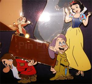 WDW - Grumpy, Dopey, Snow White - Magic Hap-Pins Event - Walt Disney Mosaic - 10 Pin Framed Set