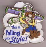 DLR - Mickey's Pin Odyssey 2008 - Buzz & Woody - This is Falling with Style!