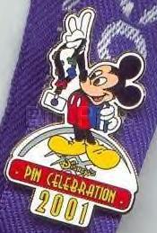 WDW - Mickey Mouse - Pin Celebration 2001 - Lanyard & Pin