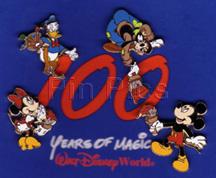 WDW - Mickey, Minnie, Donald & Goofy - 100 Years of Magic - 4 Pin Set