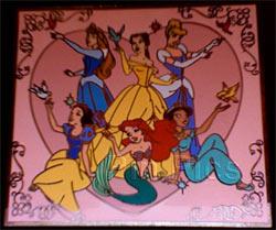 DS - AP - Aurora, Belle, Cinderella, Snow White, Ariel and Jasmine - Princess with Birds - Black