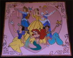 DS - AP - Aurora, Belle, Cinderella, Snow White, Ariel and Jasmine - Princess with Birds - Silver