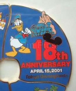 TDR - Donald Duck - 18th Anniversary Puzzle - From a Pin Frame Set - TDL