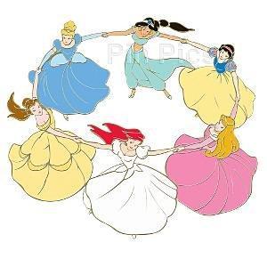 DS - AP - Belle, Ariel, Aurora, Snow White, Jasmine and Cinderella - Princess Ring Dance - Gold
