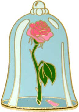 Beauty and the Beast - Pink Rose Under Bell Jar
