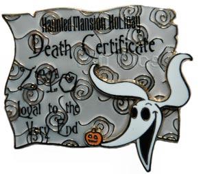 WDI - Haunted Mansion Holiday Death Certificate - Zero