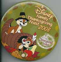 DLR - Disney Family Thanksgiving Feast 2008 - Chip 'n' Dale (Button)