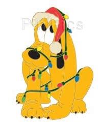 DS - Disney Shopping - Pluto's Holiday Fun Pin Set - Tangled in Christmas Tree Lights Only