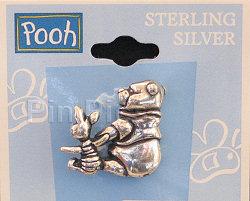 Pooh and Piglet Sitting and Looking Left (sterling silver)