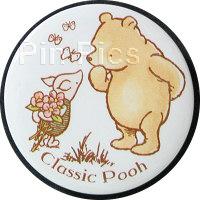 Classic Piglet Hiding Flowers From Pooh (Button)