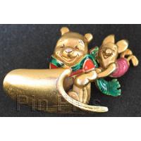 Pooh and Piglet Riding Sled (Goldtone)