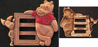 Pooh With Red Shirt and Piglet Photo Frame (Goldtone)