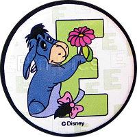 Button - Pooh & Friends Alphabet Set - E - Eeyore With Flower (Button)