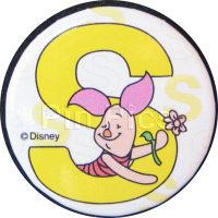 Button - Pooh & Friends Alphabet Set - S - Piglet With Flower (Button)