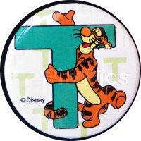 Button - Pooh & Friends Alphabet Set - T - Tigger Hugging Letter (Button)