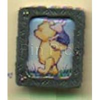 Pewter Frame Classic Pooh Pin - Pooh Carrying Piglet