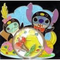HKDL Stitch & Scrump Penguin Ice Cream Cherry in Bubble Pin