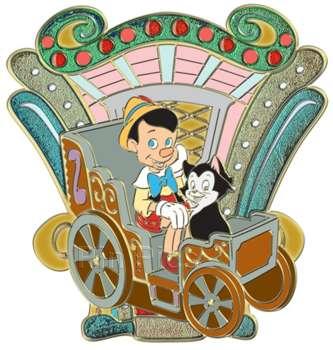 Disneystore.com World of Disney Carousel Pin Set (Pinocchio and Figaro)
