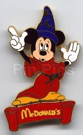 Boot Leg Pin ~ Mickey as Sorcerer's Apprentice McDonald's Scroll