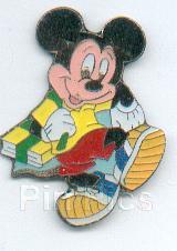 Mickey carrying school books